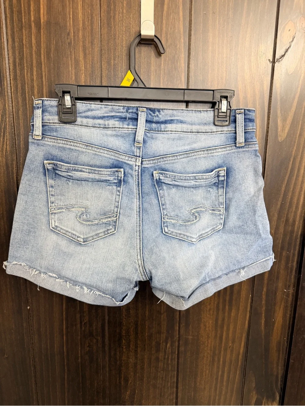 Silver Jeans Light Wash Frayed Hem Denim Shorts- Suki Shorts-Size:27 - Picture 4 of 6